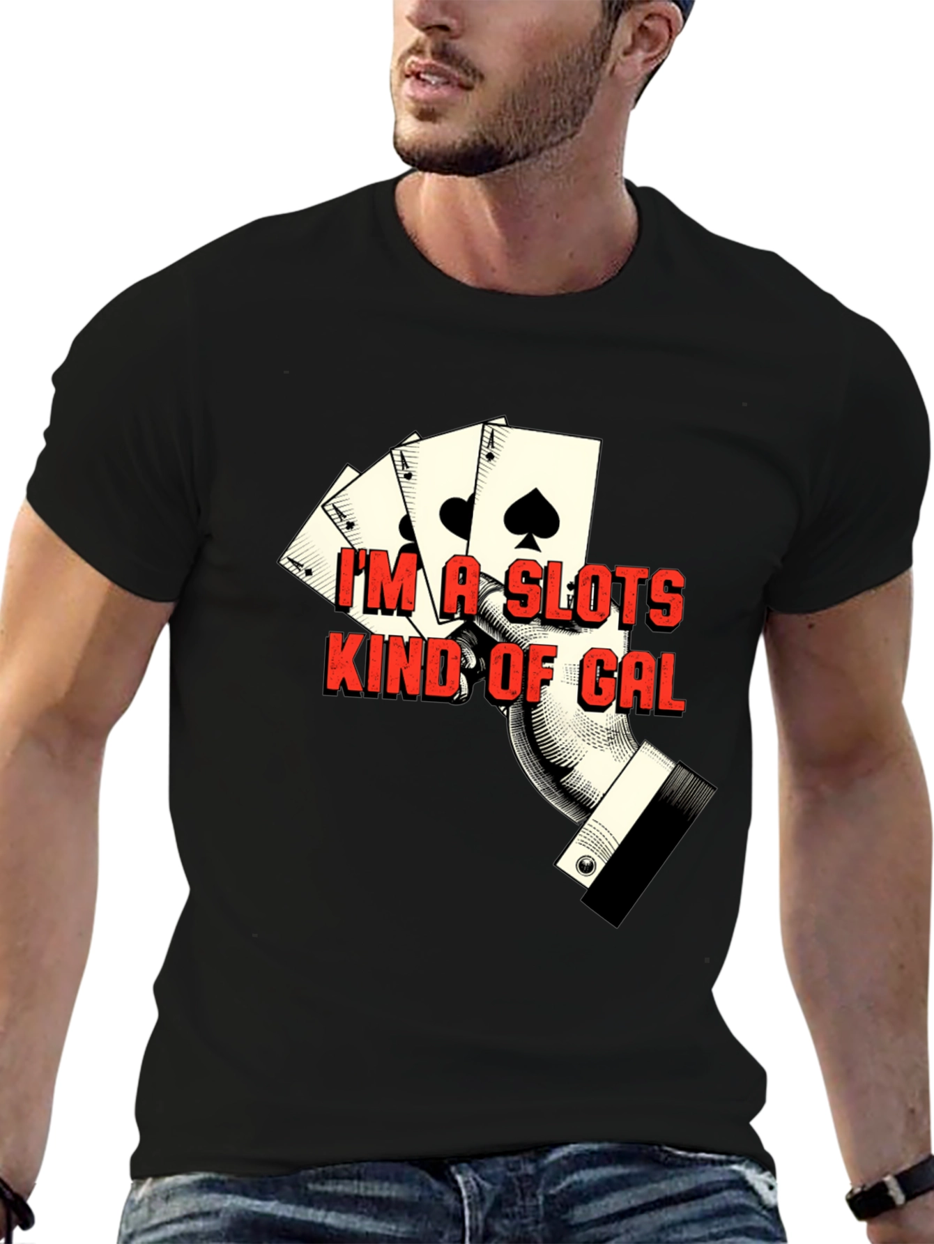 Slots Kind of Gal Black T-Shirt Casino Gambling Tee
