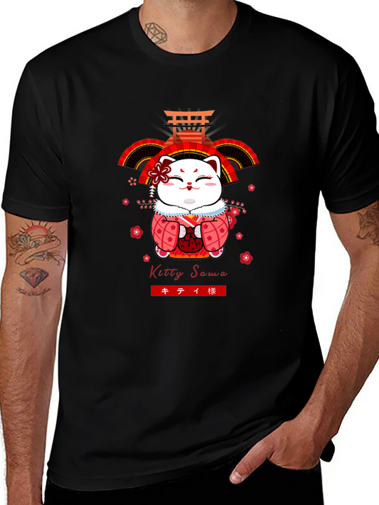 Kitty Sawa Cat Graphic T-Shirt