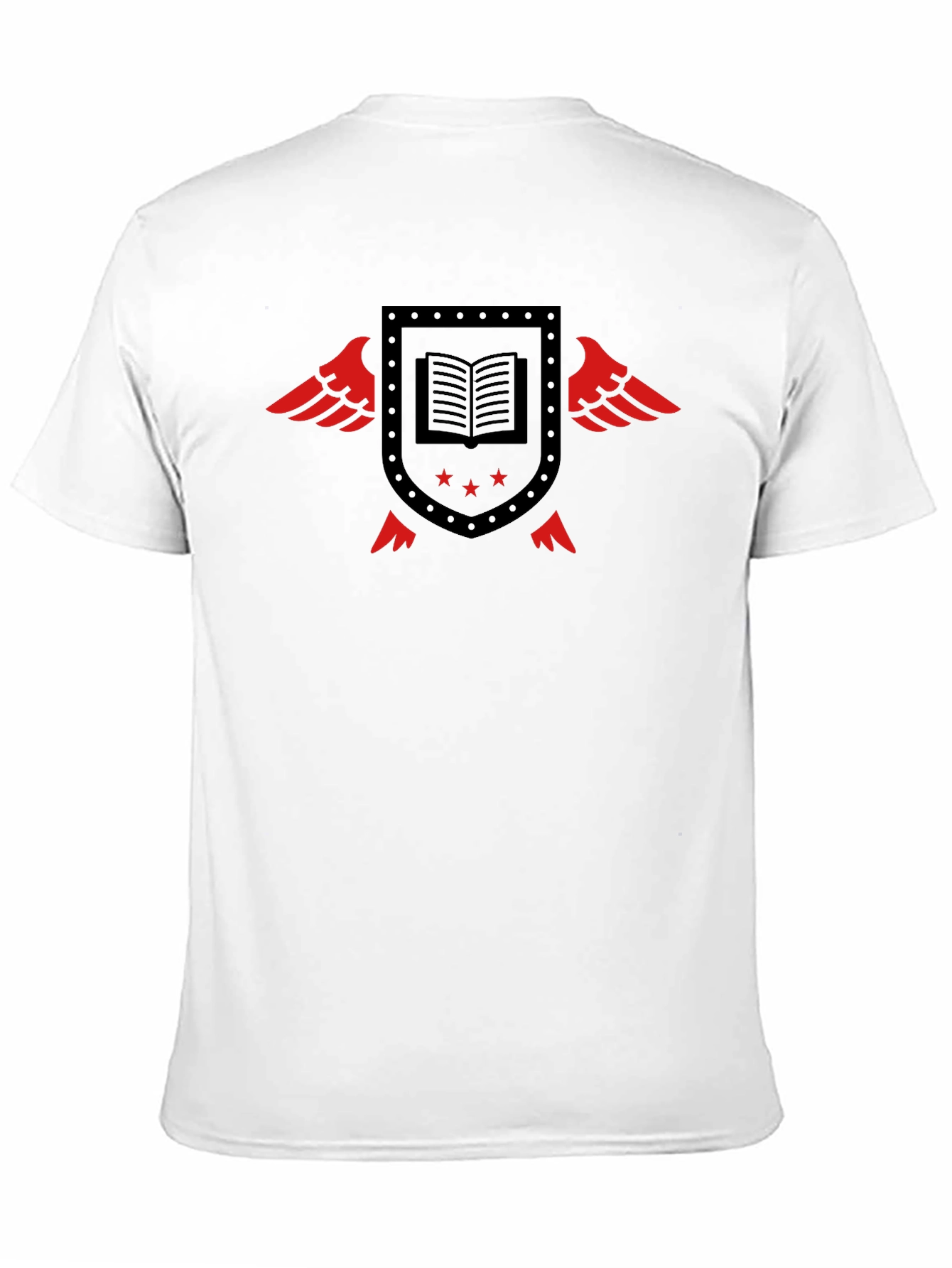 Winged Book Shield Black T-Shirt