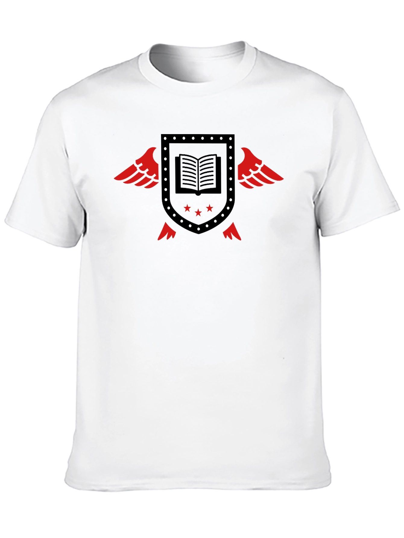 Winged Book Shield Black T-Shirt
