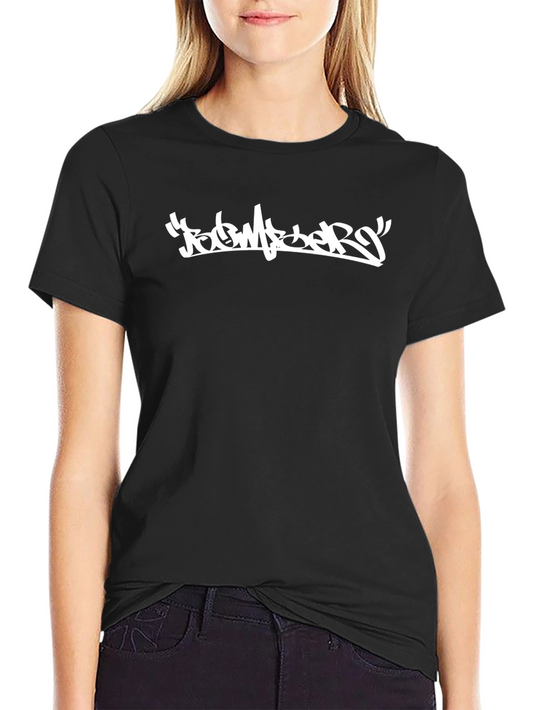 Urban Style Black T-Shirt with Graffiti Design