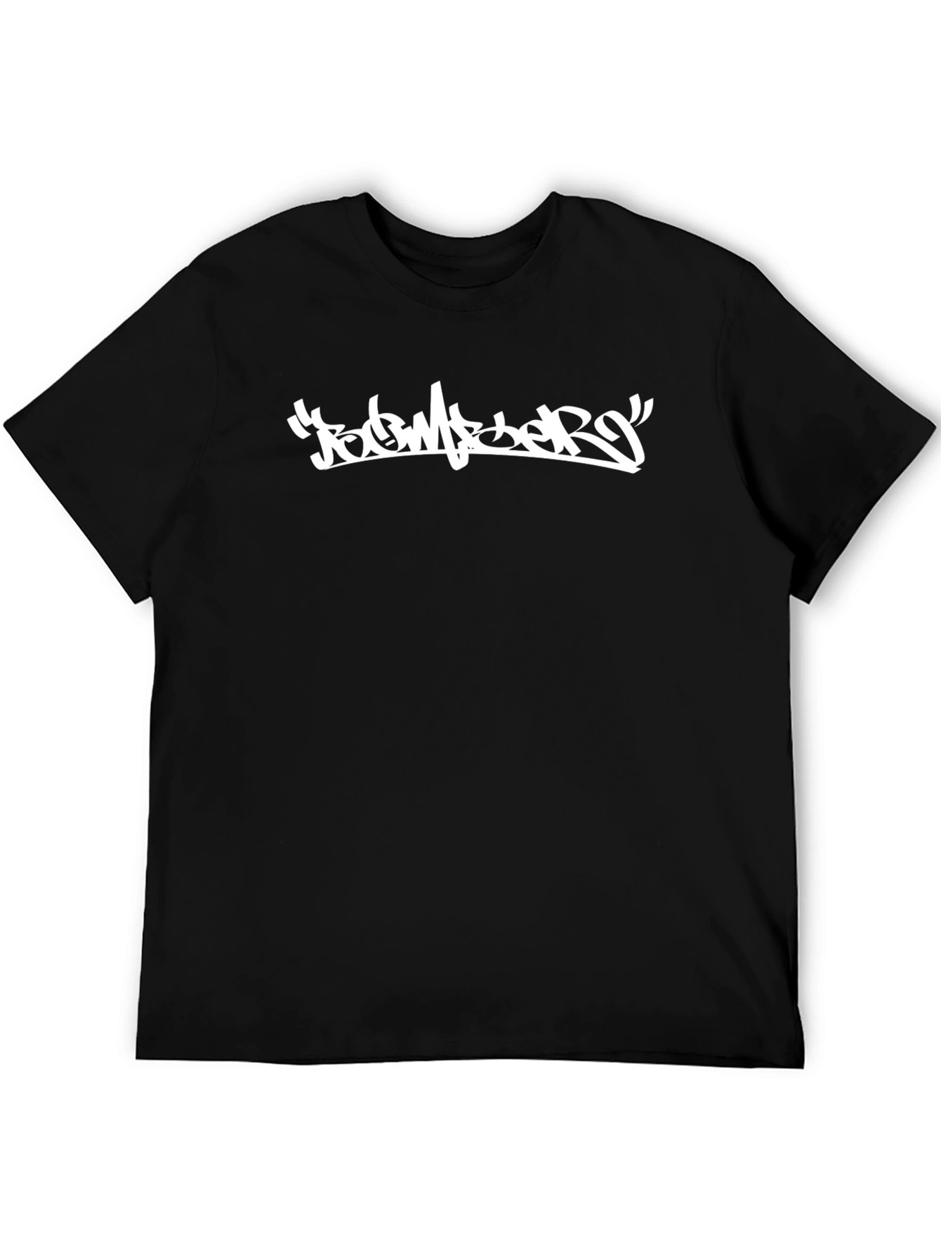 Urban Style Black T-Shirt with Graffiti Design