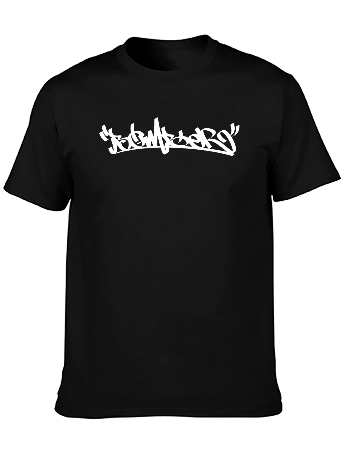 Urban Style Black T-Shirt with Graffiti Design