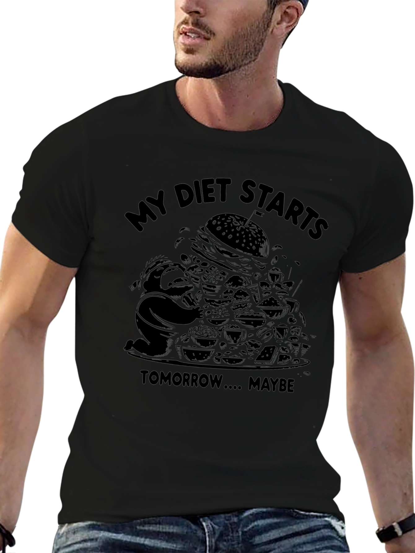 Diet Starts Tomorrow Funny Graphic Tee