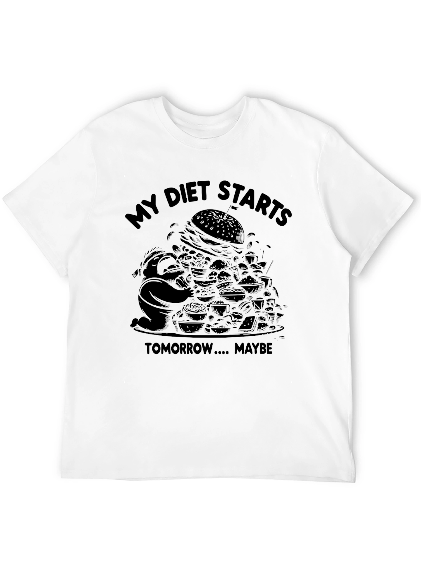 Diet Starts Tomorrow Funny Graphic Tee