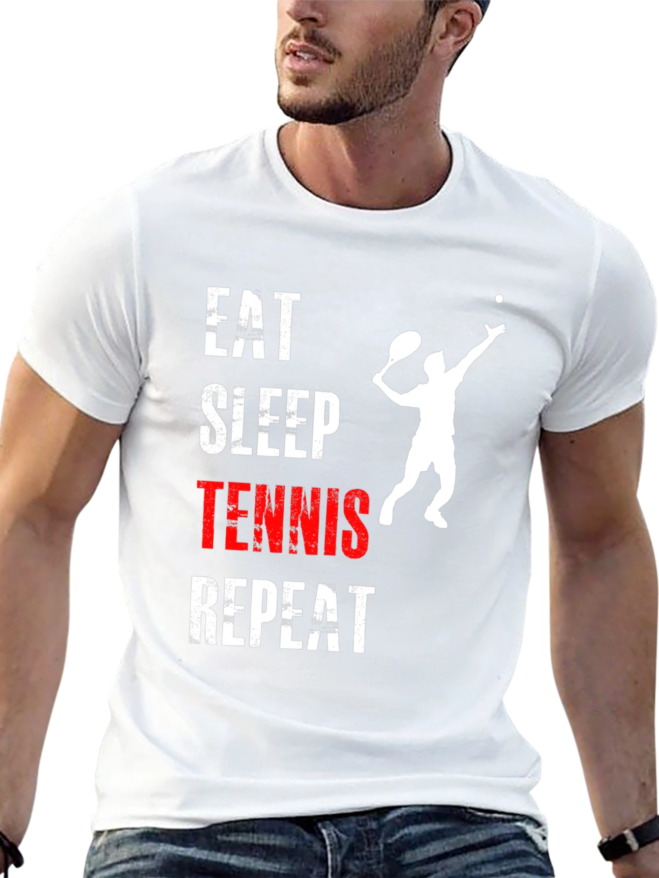 Eat Sleep Tennis Repeat Graphic T-Shirt