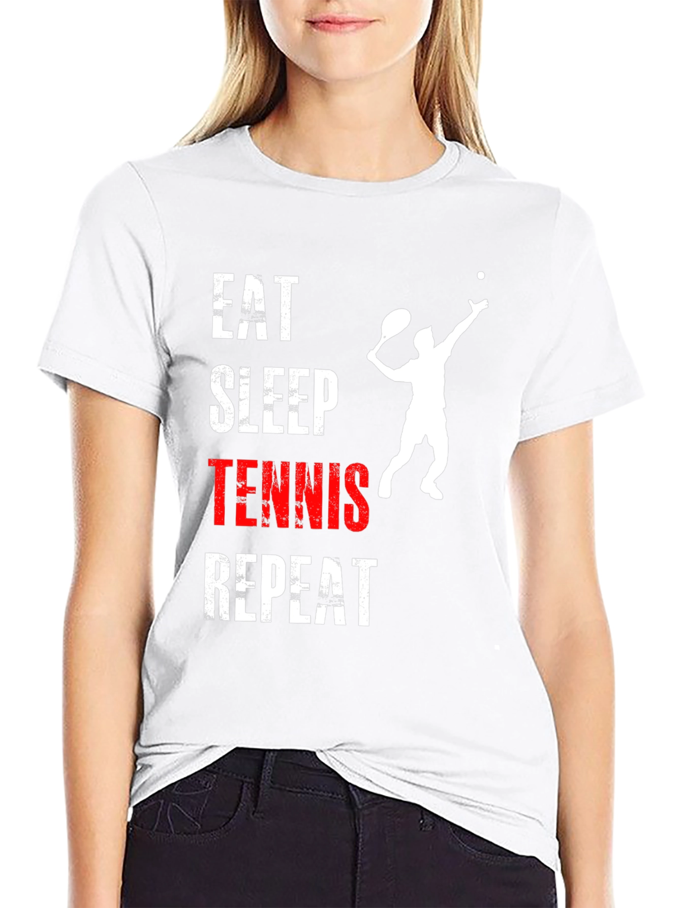 Eat Sleep Tennis Repeat Graphic T-Shirt