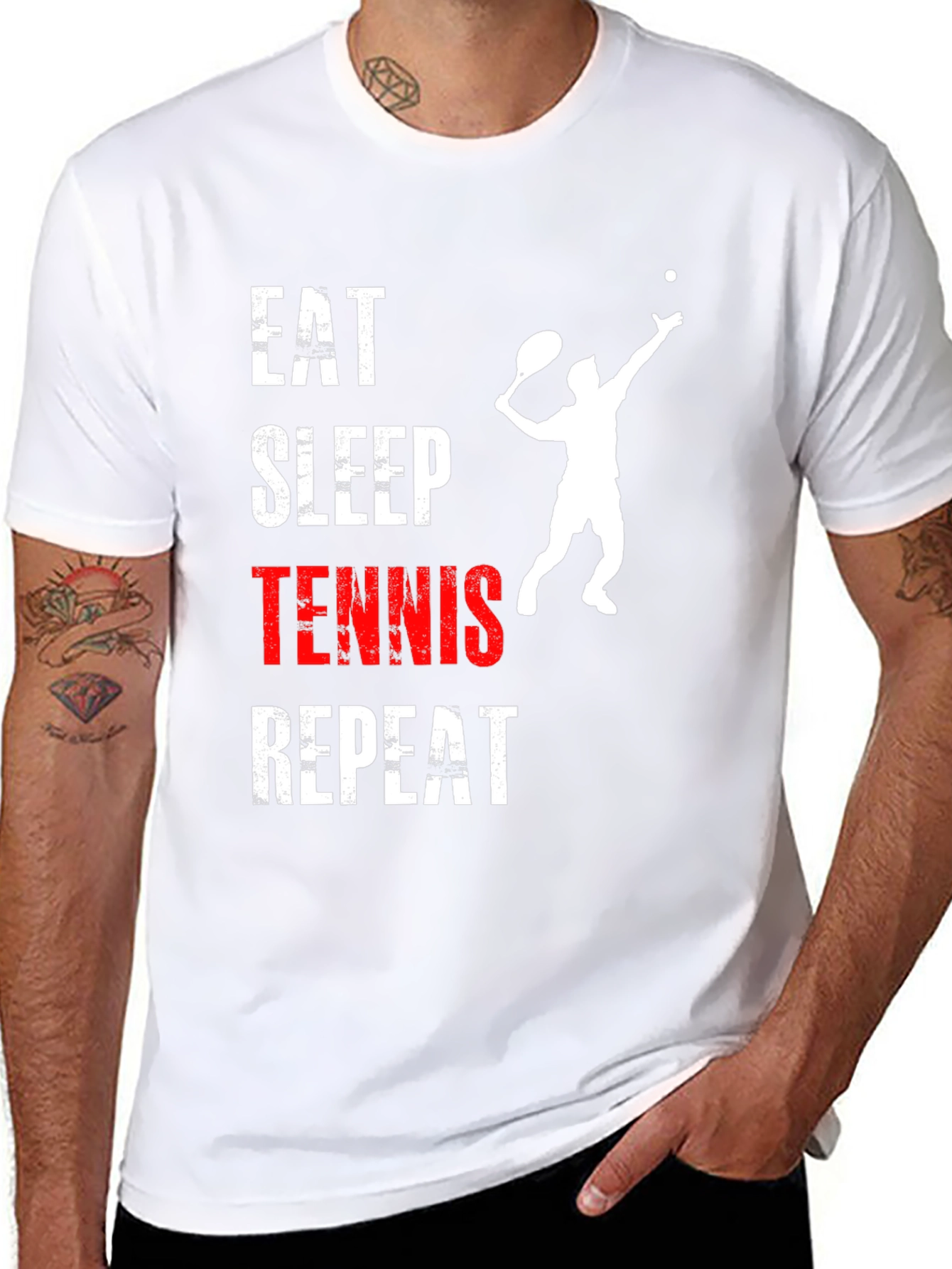Eat Sleep Tennis Repeat Graphic T-Shirt