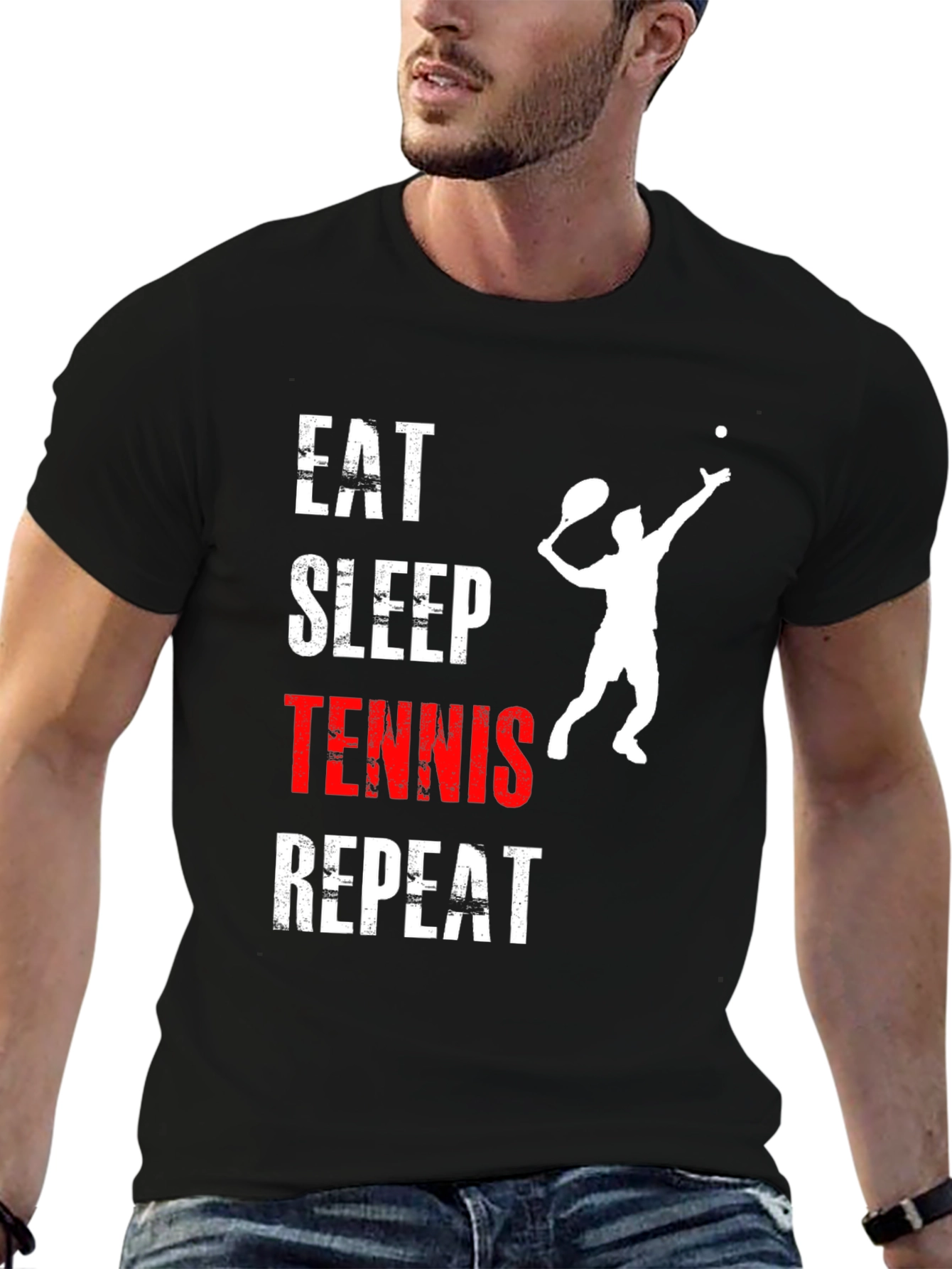 Eat Sleep Tennis Repeat Graphic T-Shirt