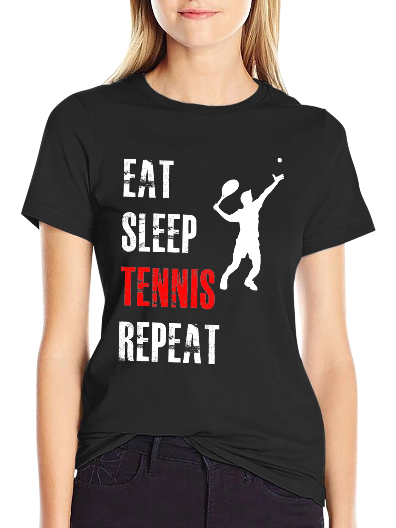 Eat Sleep Tennis Repeat Graphic T-Shirt