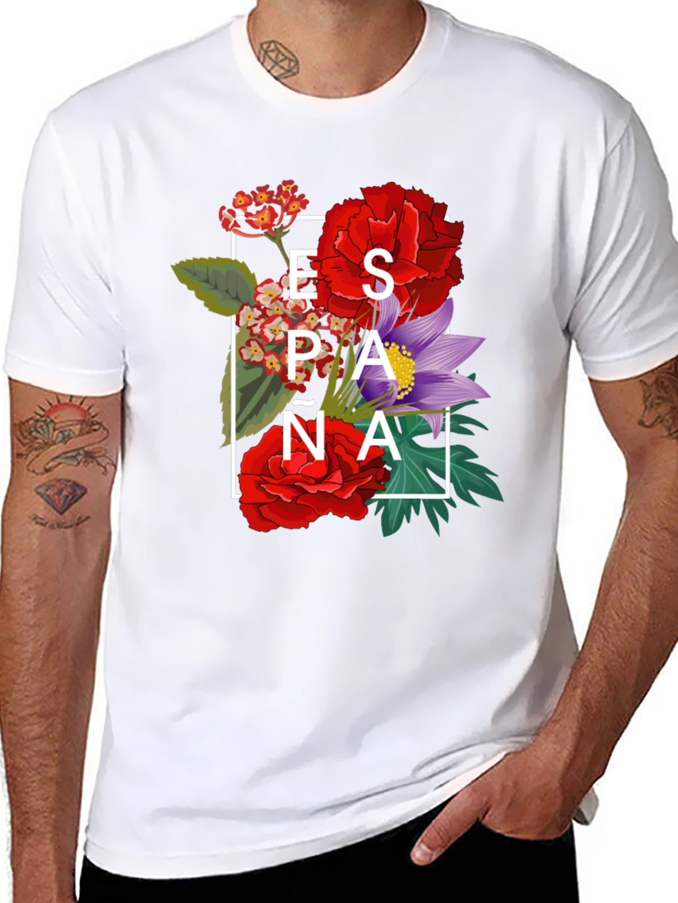 Floral España T-Shirt - Stylish Graphic Tee