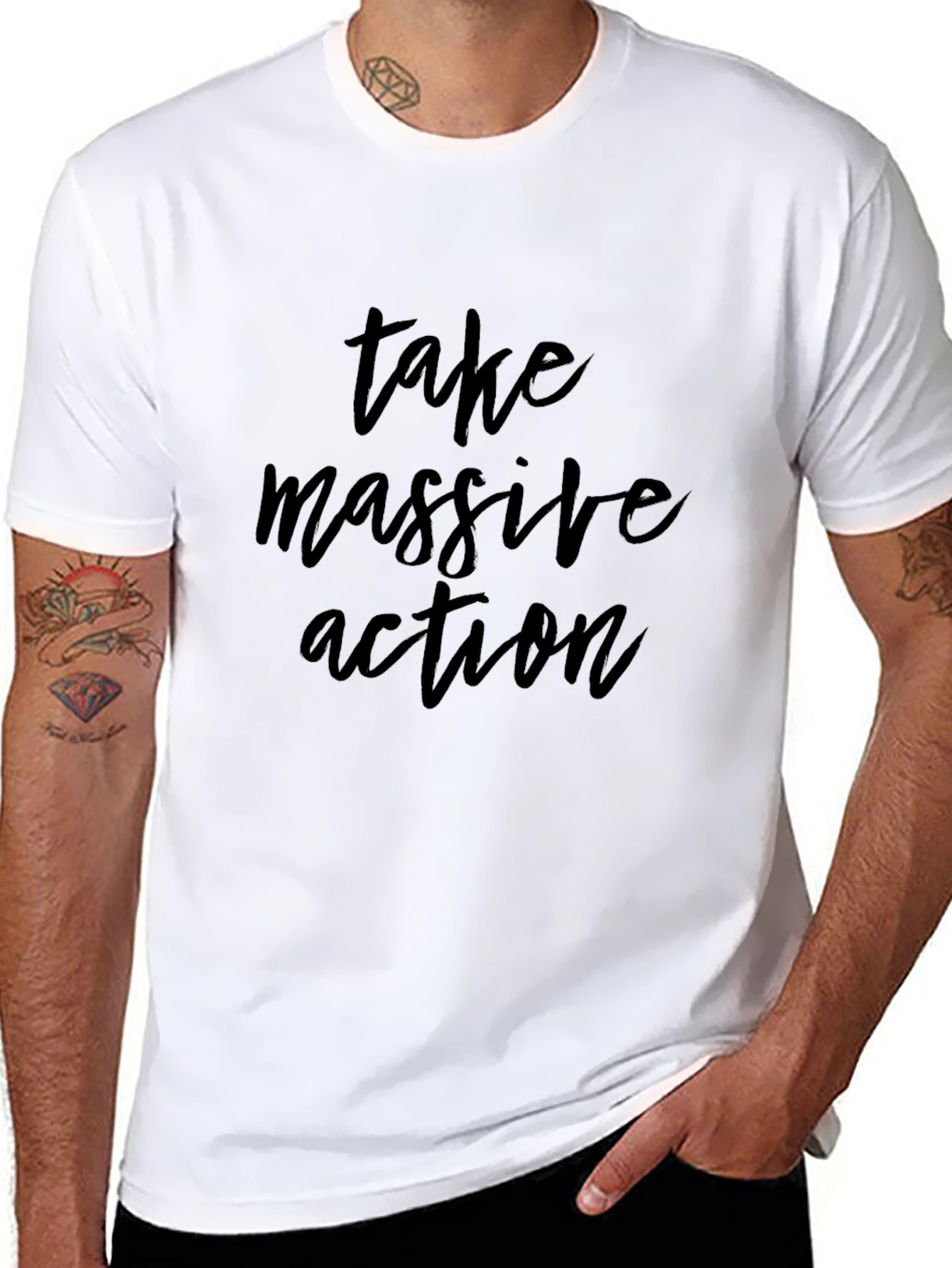 Take Massive Action Black Graphic T-Shirt