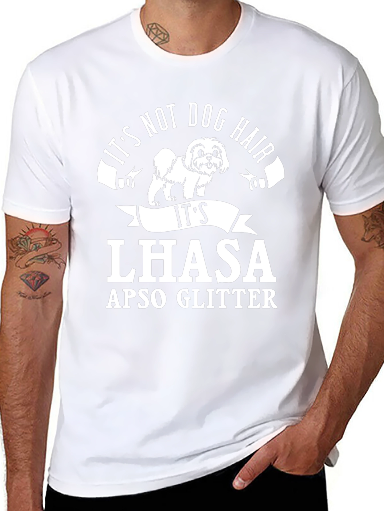 Lhasa Apso Glitter Dog T-Shirt