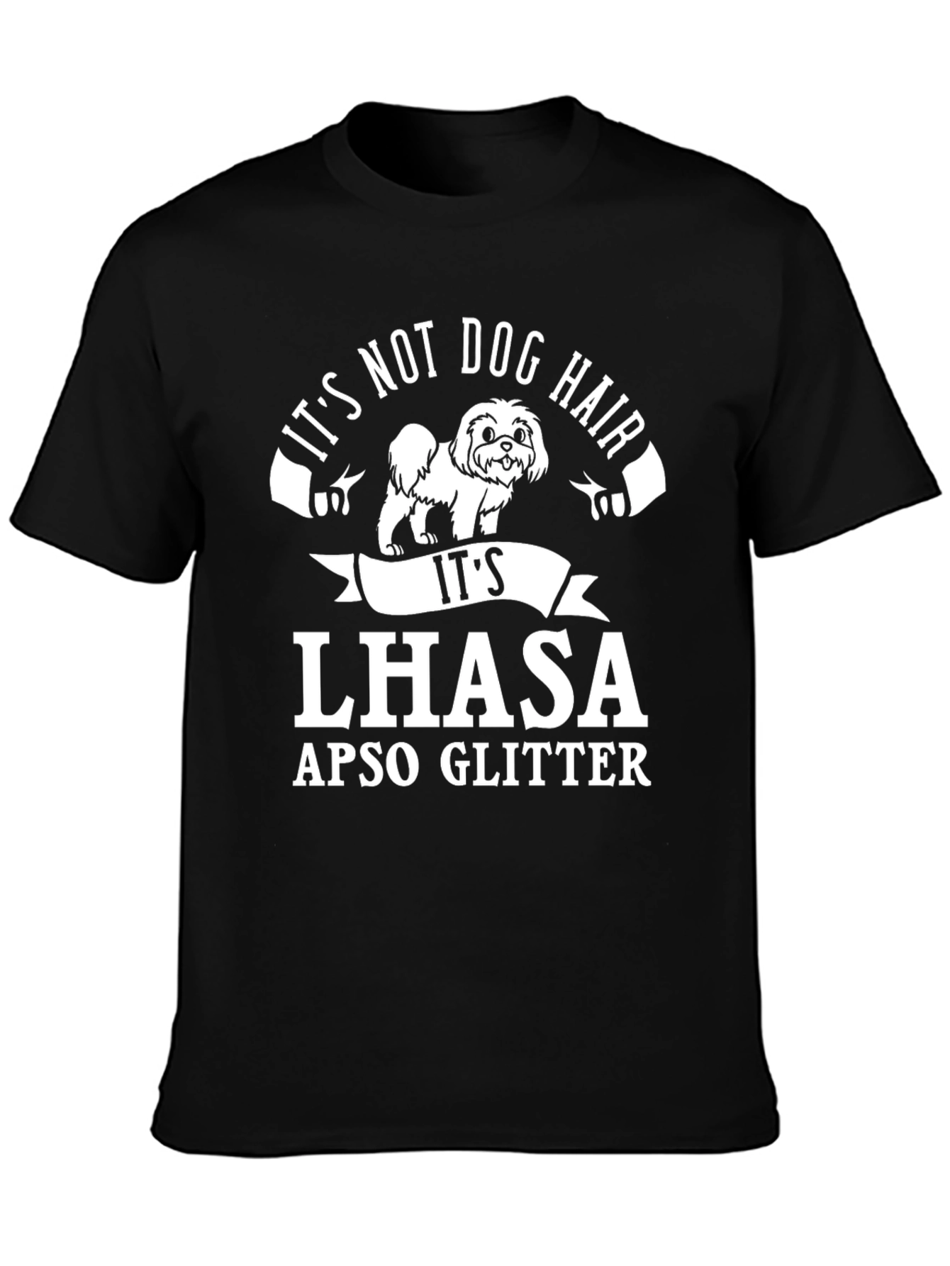Lhasa Apso Glitter Dog T-Shirt