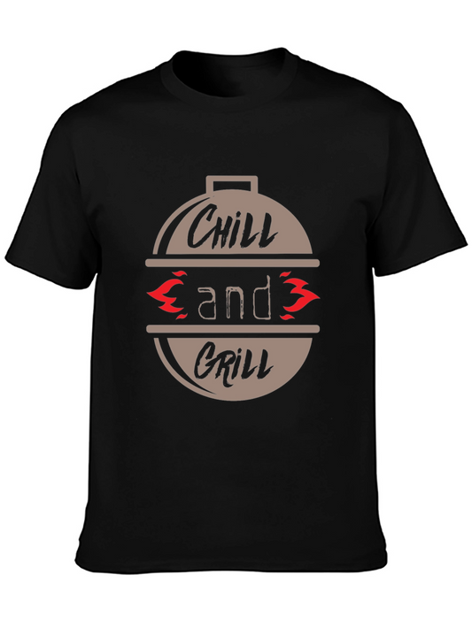Chill and Grill Graphic T-Shirt - Casual BBQ Tee
