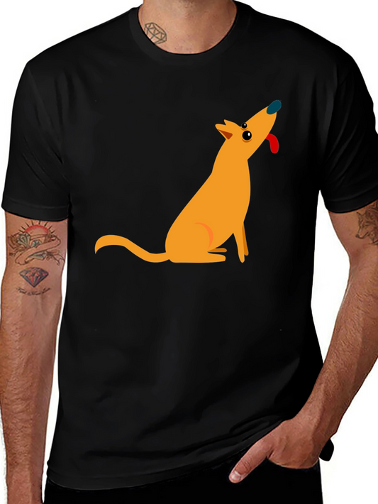 Cartoon Dog Black T-Shirt