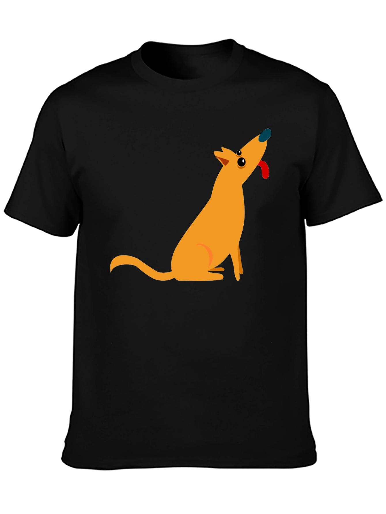 Cartoon Dog Black T-Shirt
