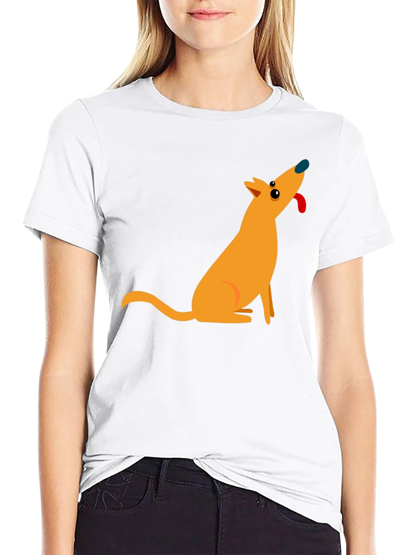 Cartoon Dog Black T-Shirt
