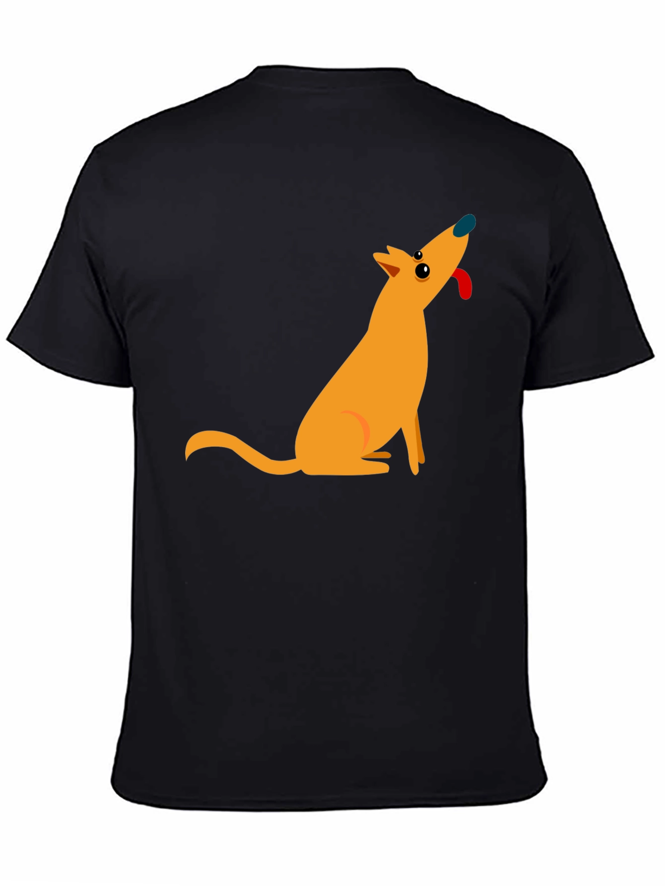 Cartoon Dog Black T-Shirt