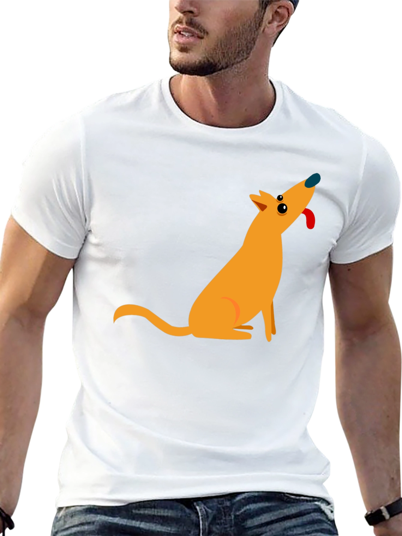 Cartoon Dog Black T-Shirt