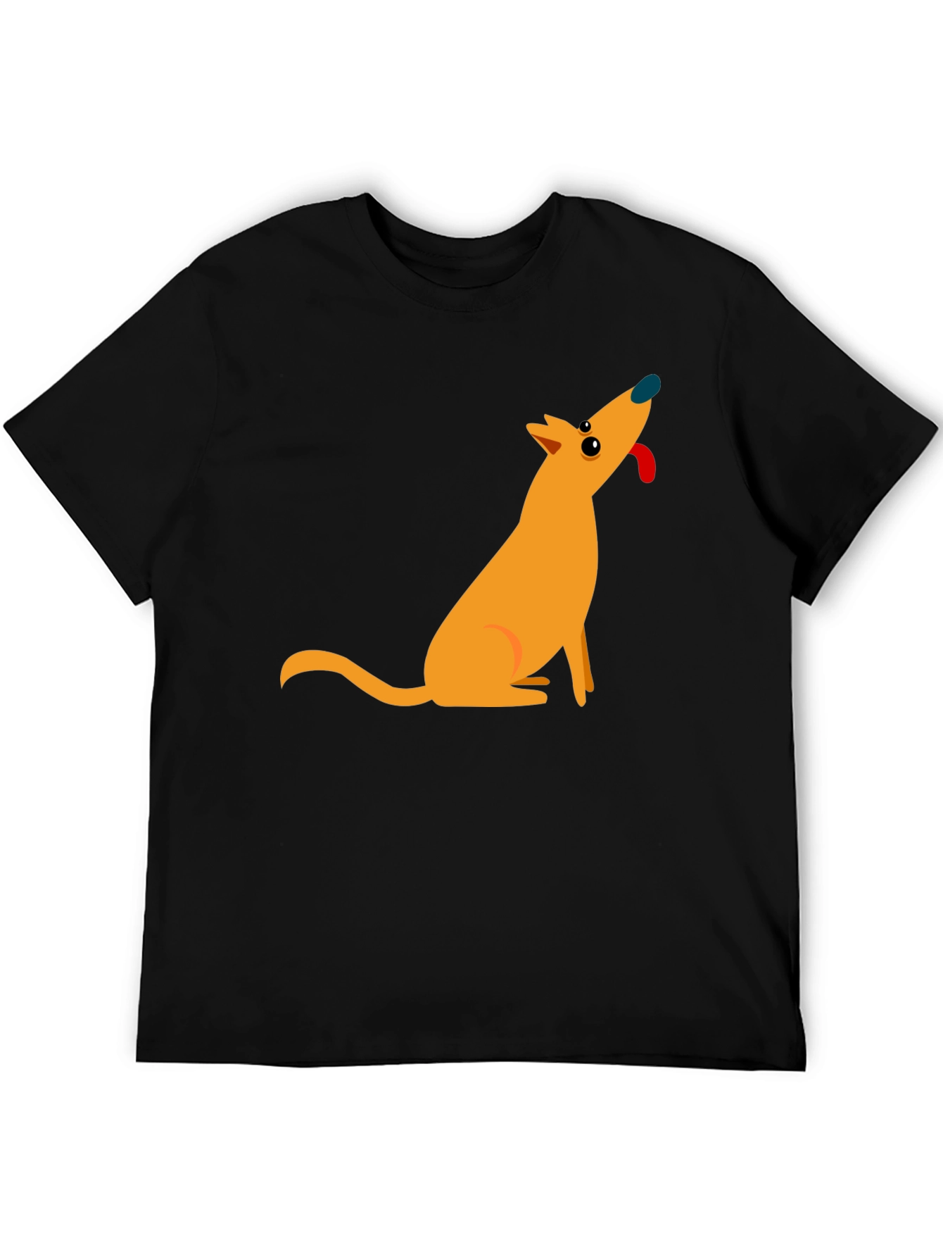 Cartoon Dog Black T-Shirt