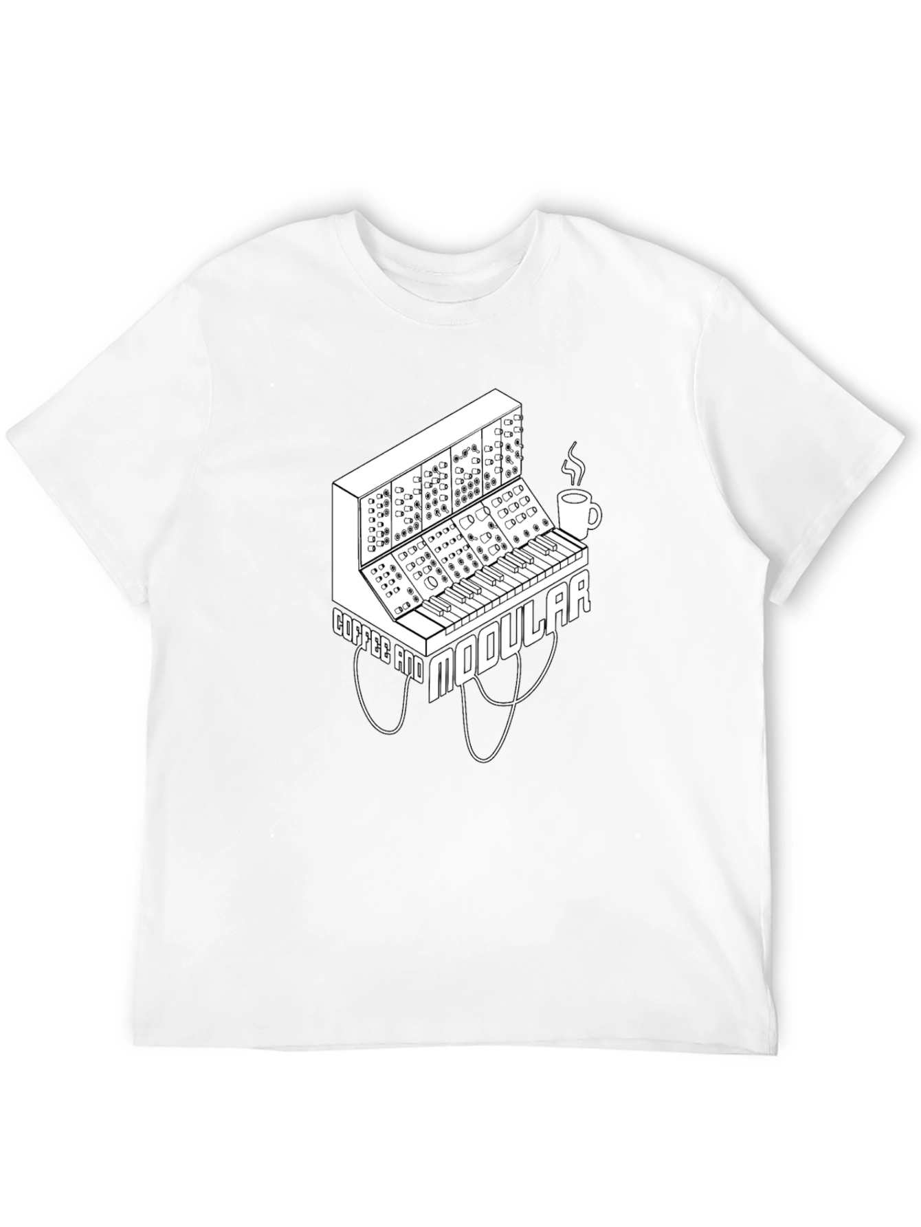 Coffee and Modular Synthesizer Black T-Shirt