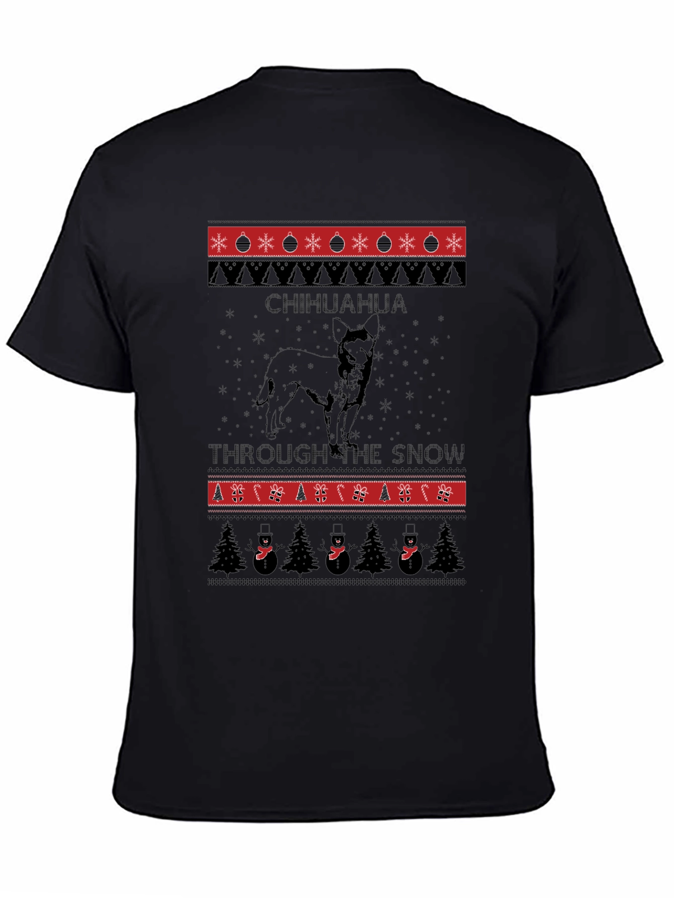 Chihuahua Through The Snow Ugly Christmas T-Shirt