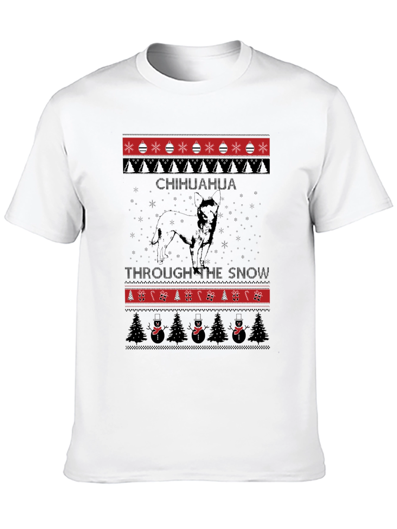 Chihuahua Through The Snow Ugly Christmas T-Shirt