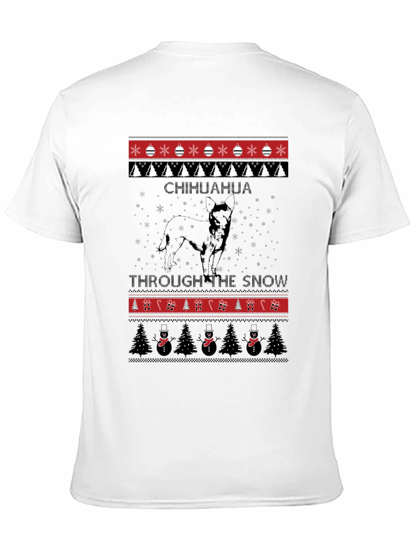 Chihuahua Through The Snow Ugly Christmas T-Shirt