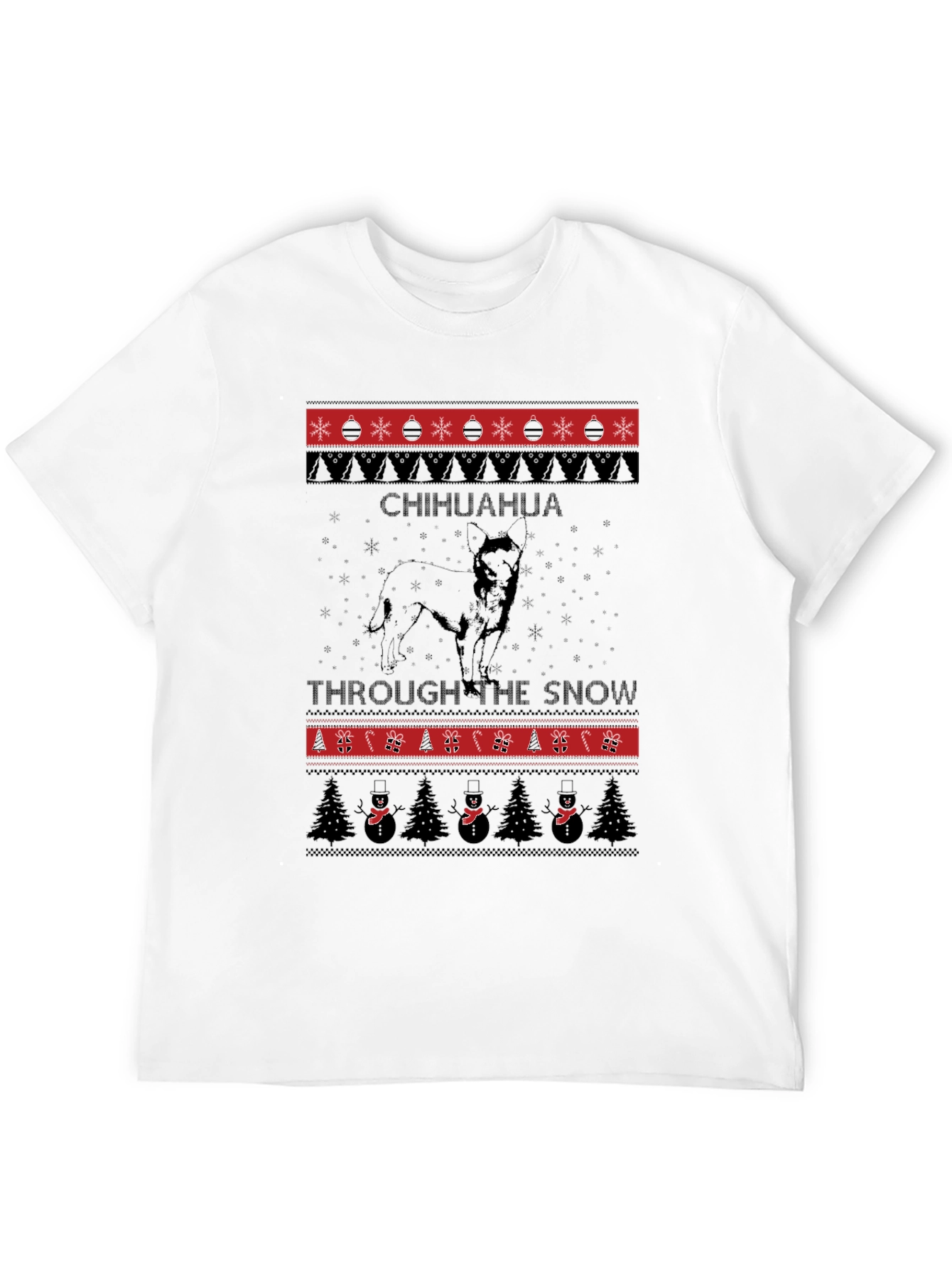 Chihuahua Through The Snow Ugly Christmas T-Shirt