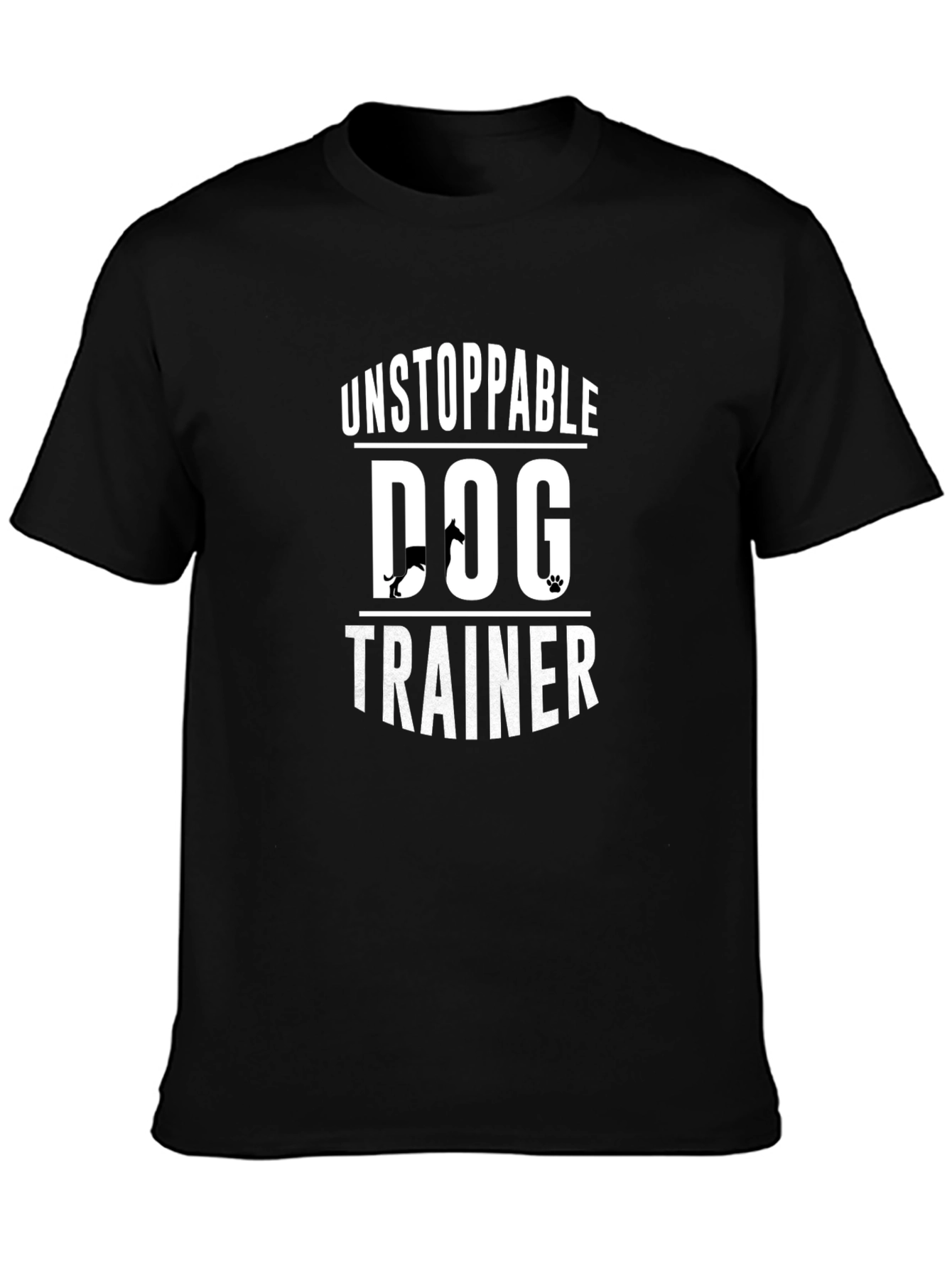 Unstoppable Dog Trainer T-Shirt Black Crew Neck Tee