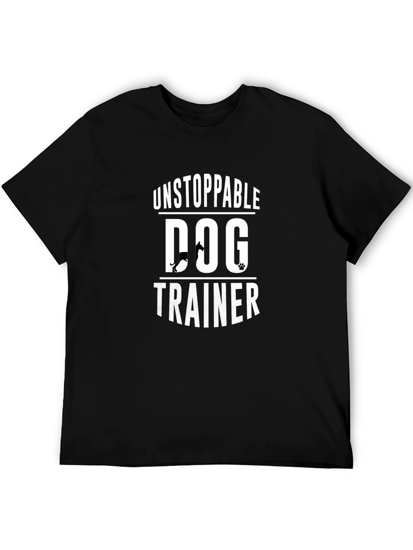 Unstoppable Dog Trainer T-Shirt Black Crew Neck Tee