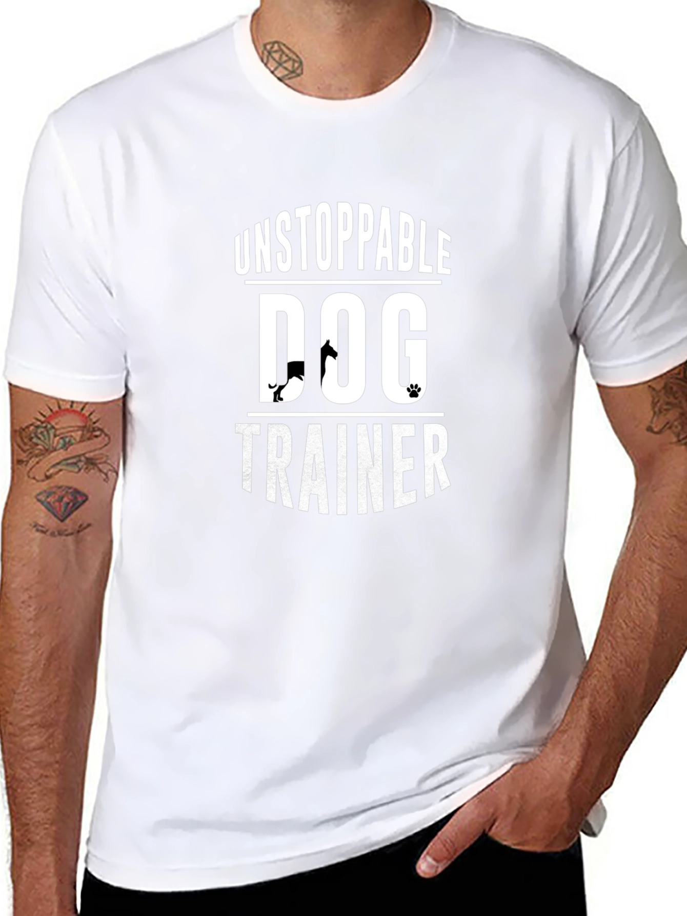 Unstoppable Dog Trainer T-Shirt Black Crew Neck Tee