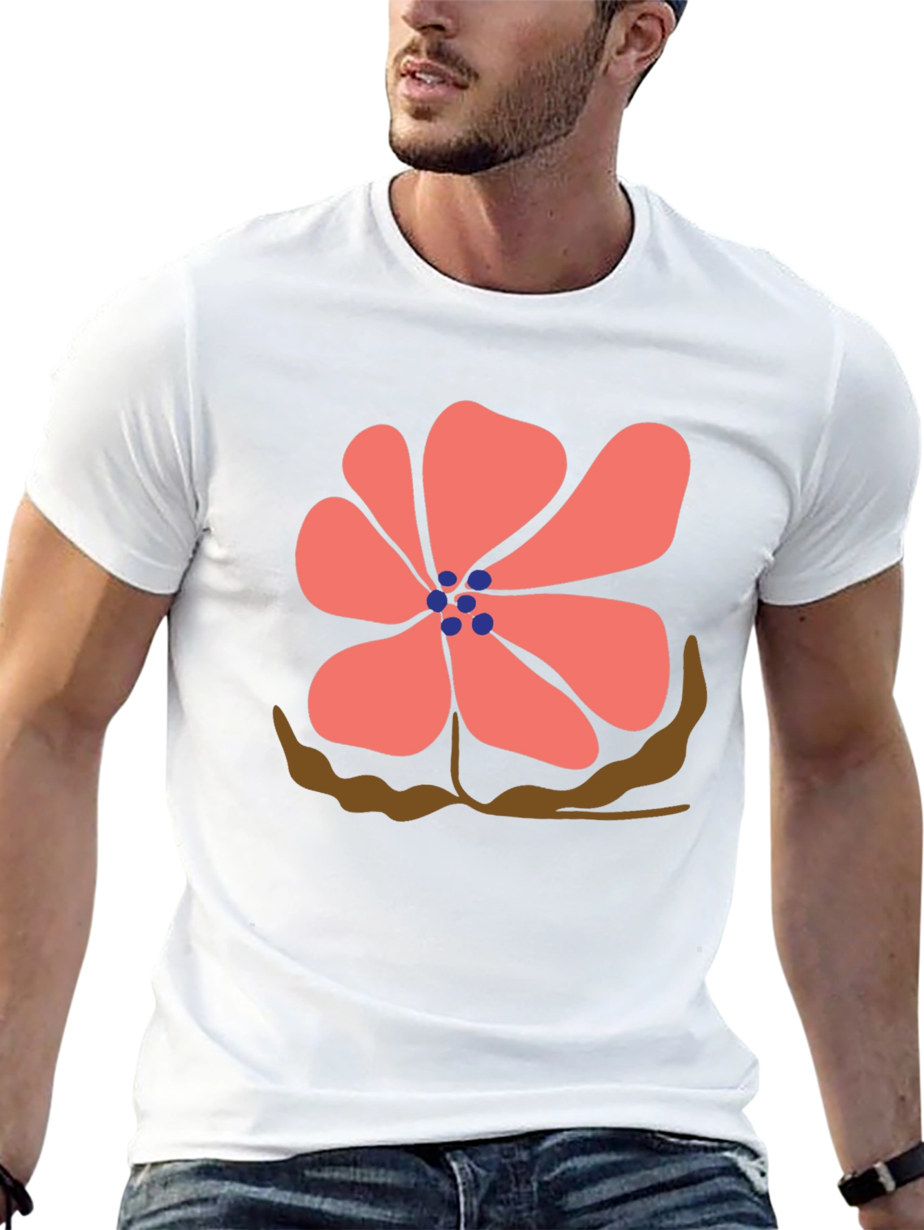 Floral Print Black T-Shirt - Casual Comfort