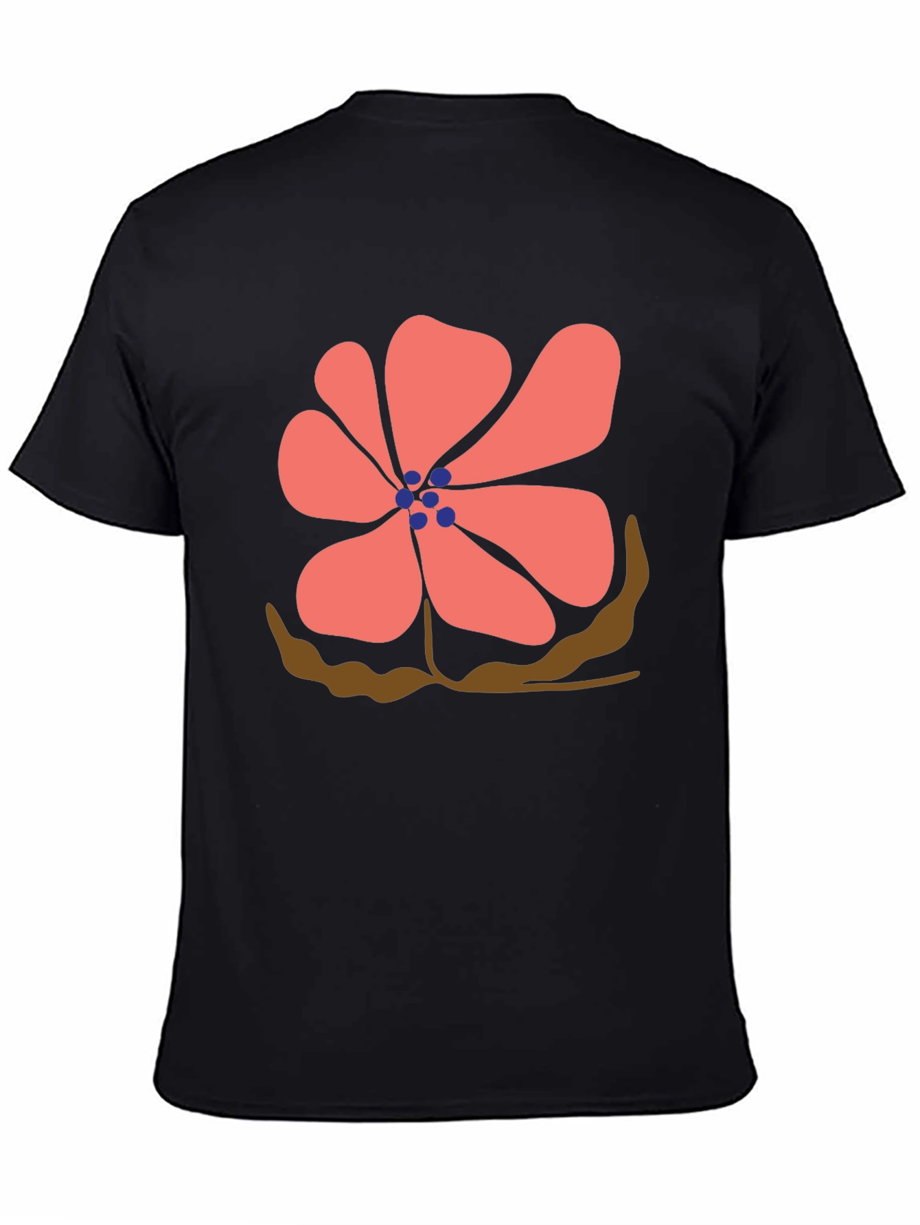 Floral Print Black T-Shirt - Casual Comfort