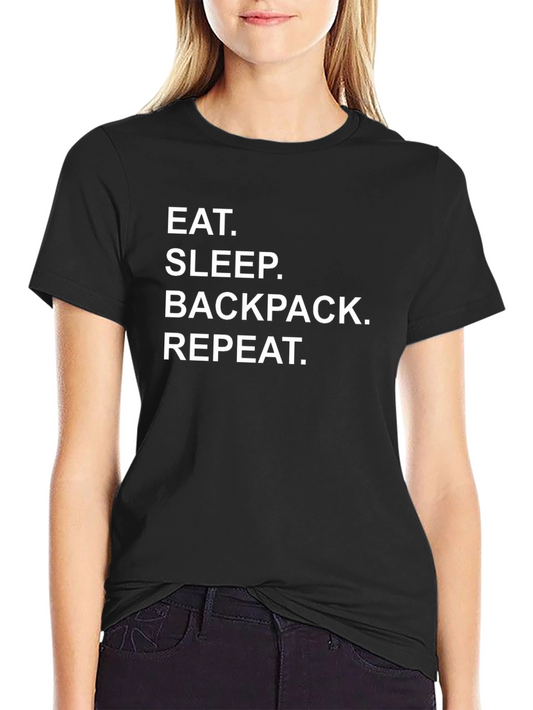 Eat Sleep Backpack Repeat Black T-Shirt
