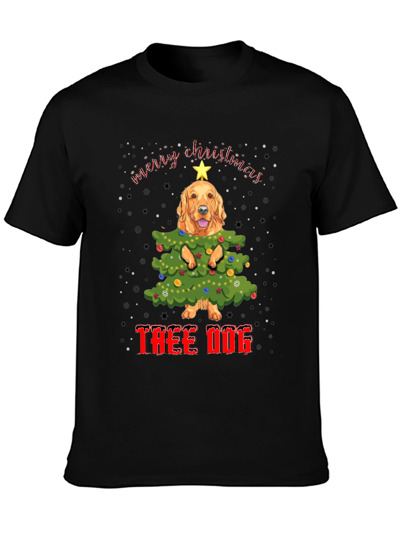 Funny Dog Christmas Tree T-Shirt