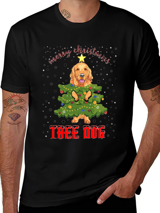 Funny Dog Christmas Tree T-Shirt