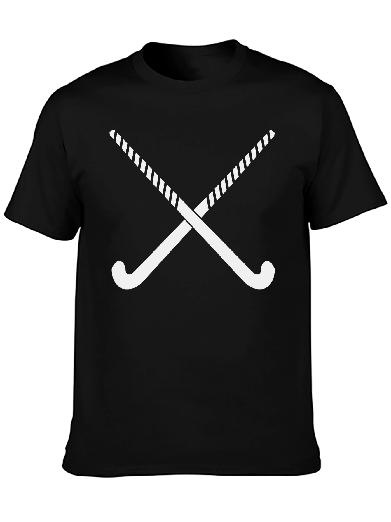 Hockey Sticks Graphic Tee - Black Cotton Casual