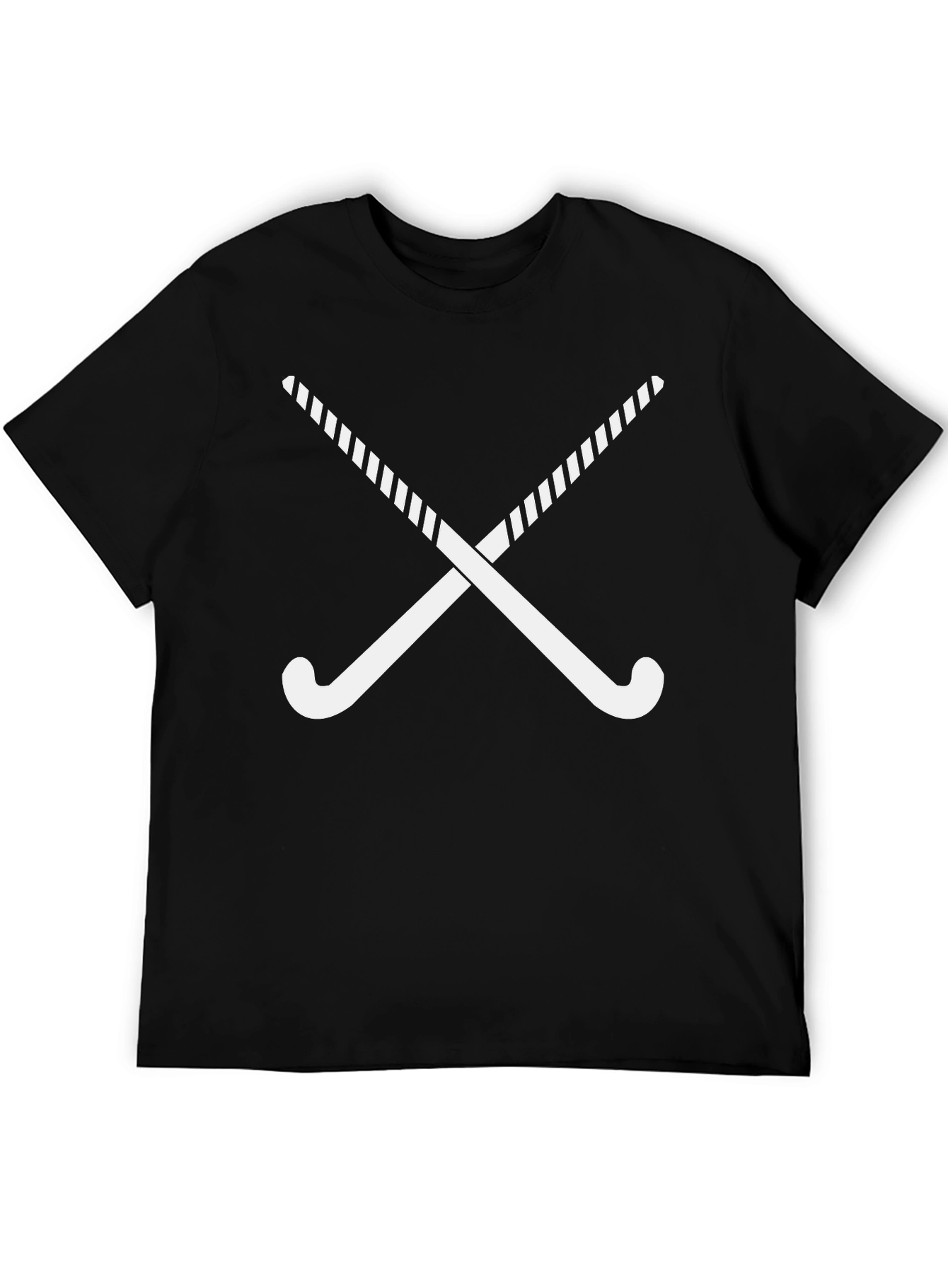 Hockey Sticks Graphic Tee - Black Cotton Casual