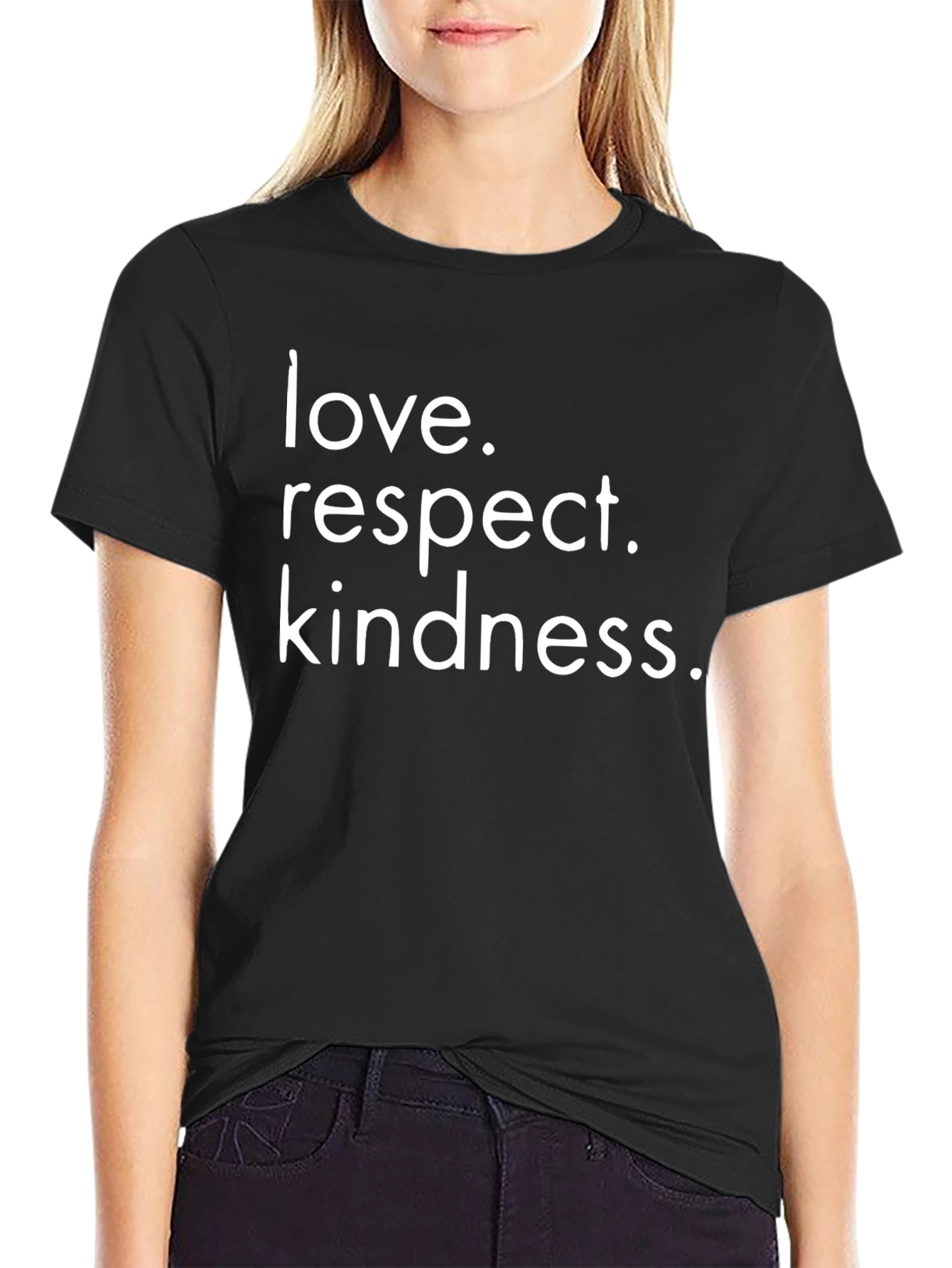 Love Respect Kindness Black Graphic Tee