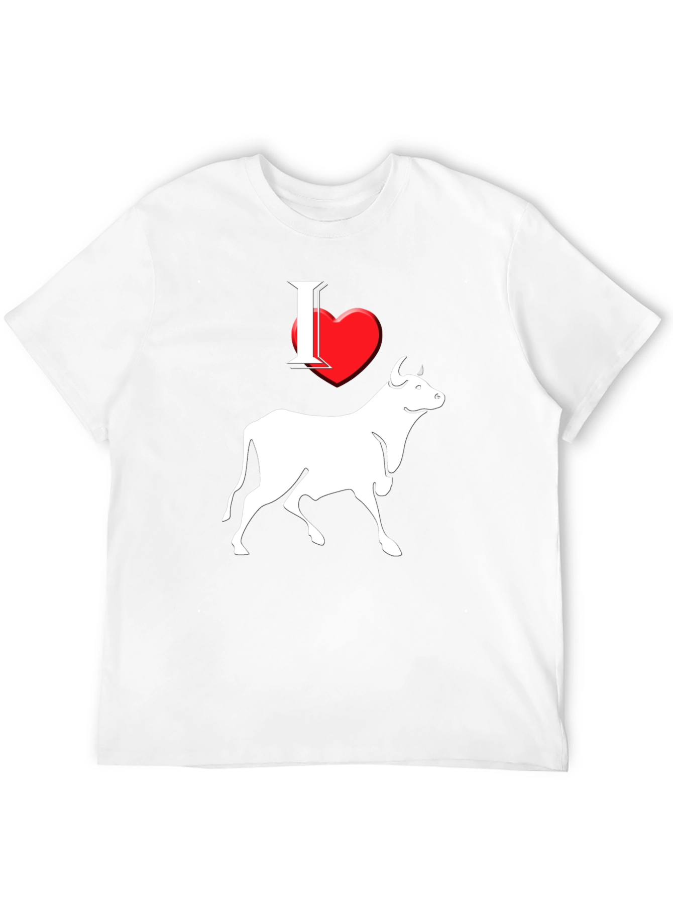 I Heart Steer Graphic Tee - Black Cotton T-Shirt