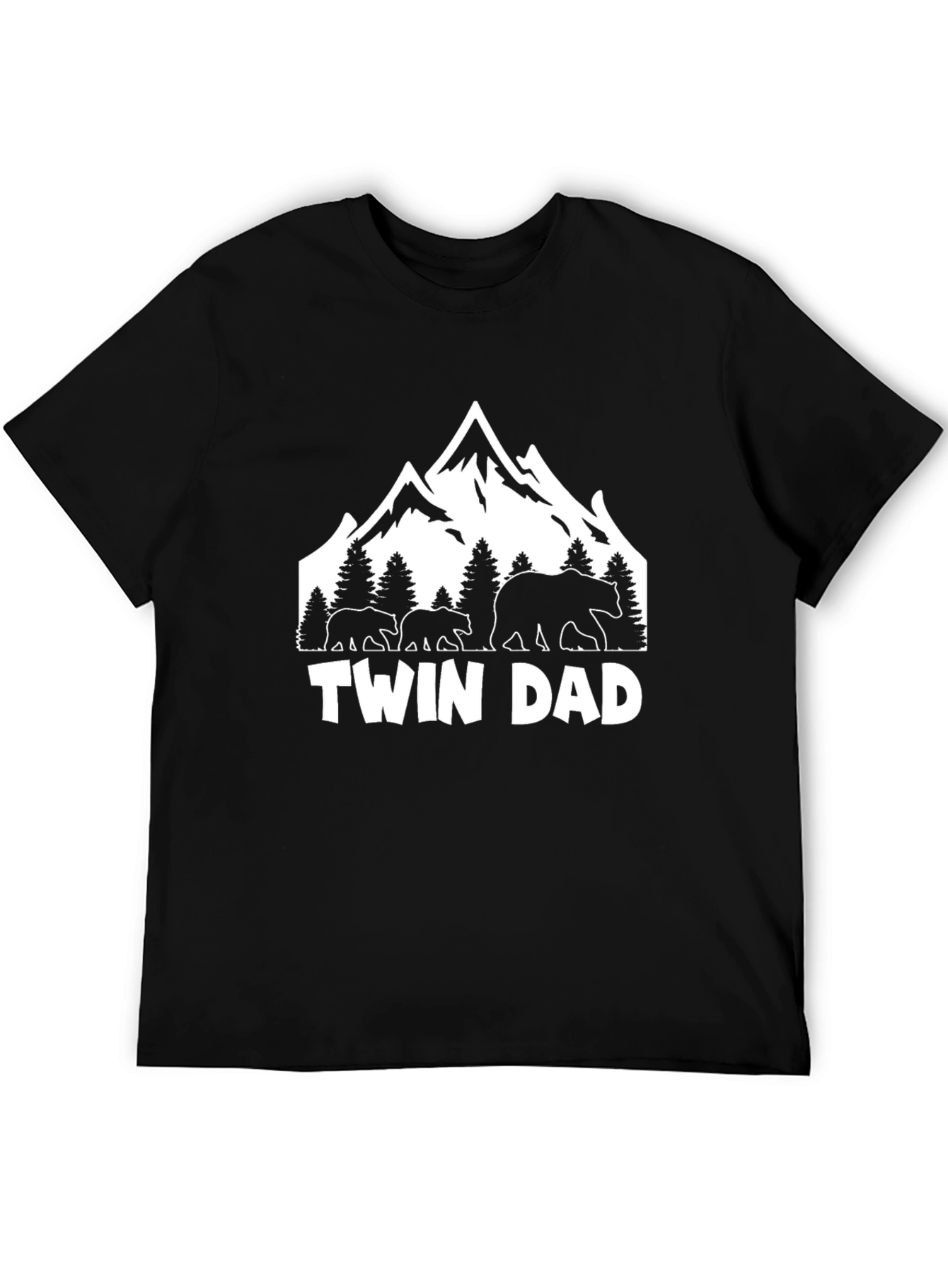 Twin Dad T-Shirt - Bear Family Design