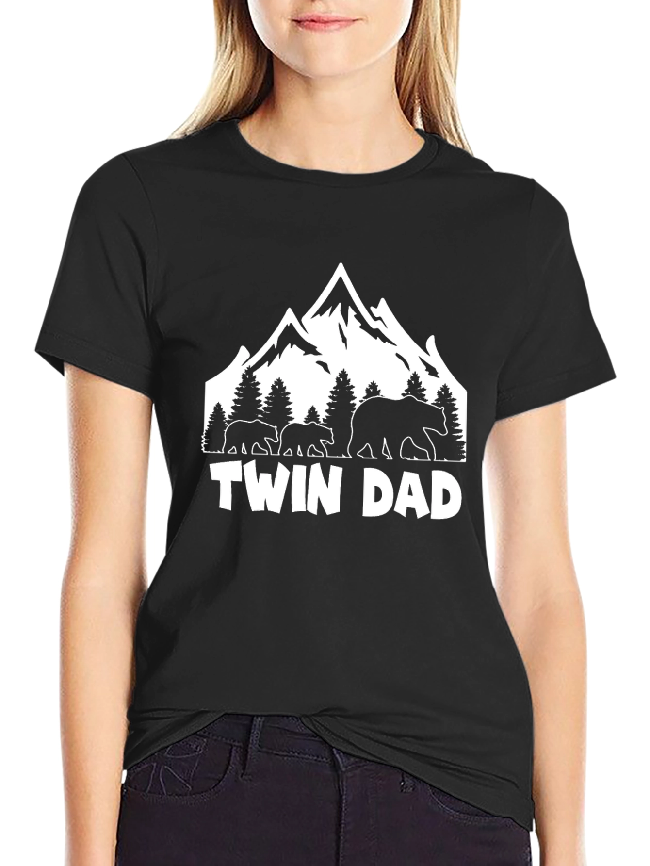Twin Dad T-Shirt - Bear Family Design