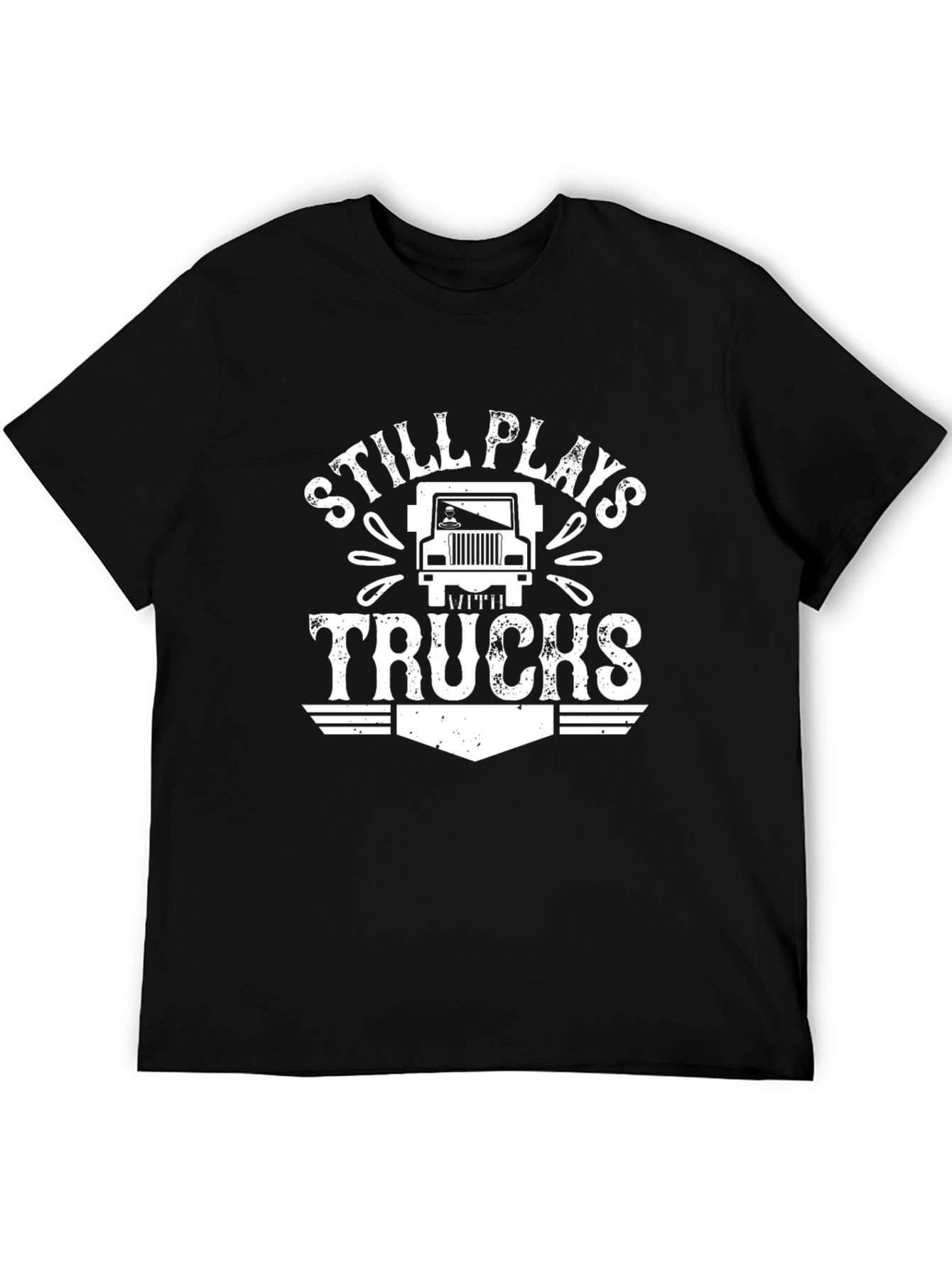 Still Plays Trucks - Mens Black Graphic Tee