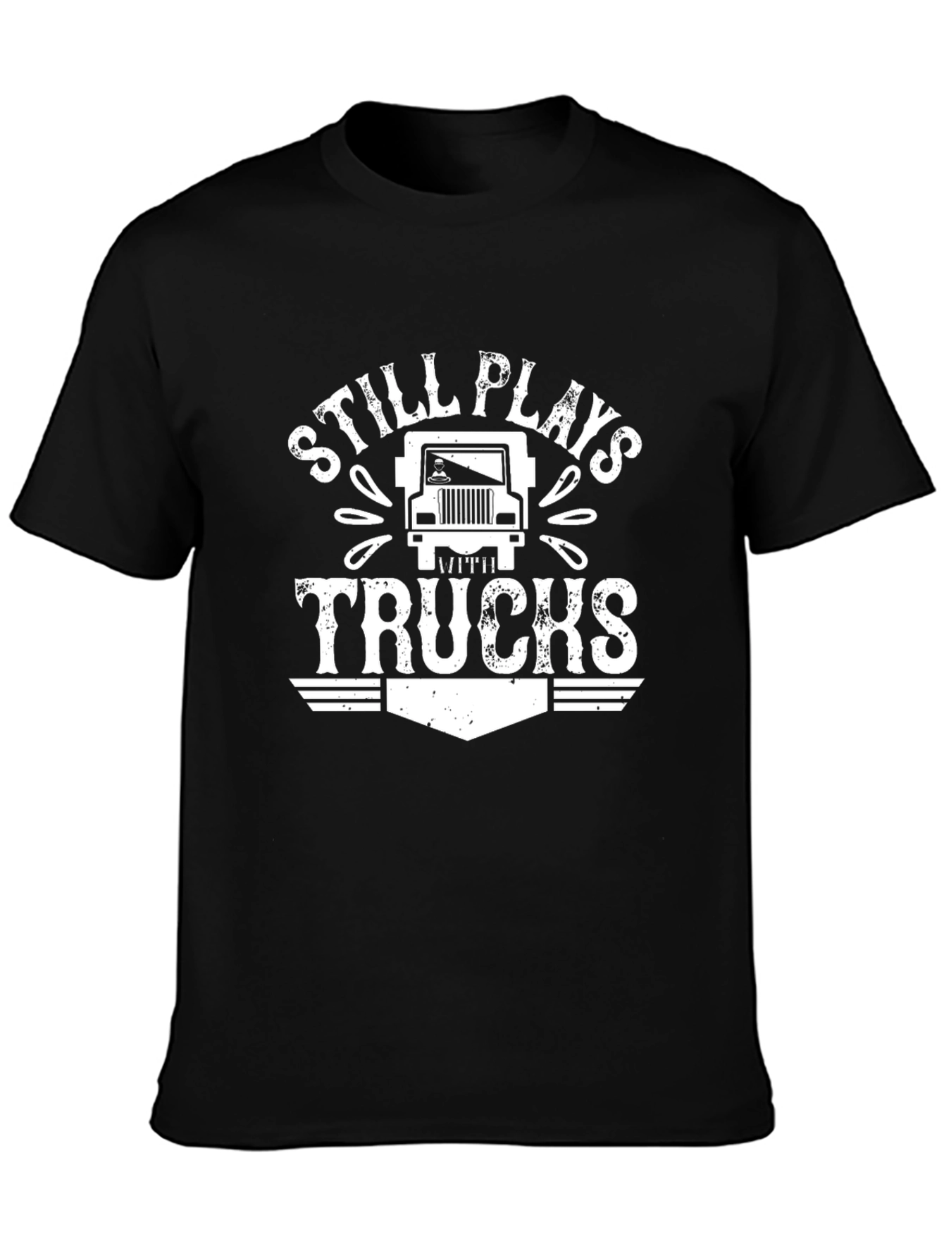 Still Plays Trucks - Mens Black Graphic Tee