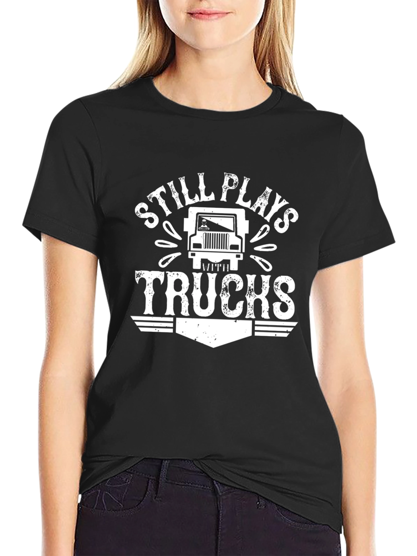 Still Plays Trucks - Mens Black Graphic Tee