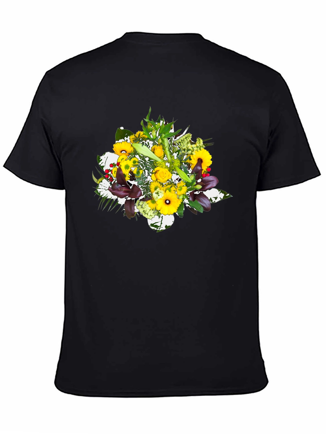 Floral Bouquet Graphic Tee - Black