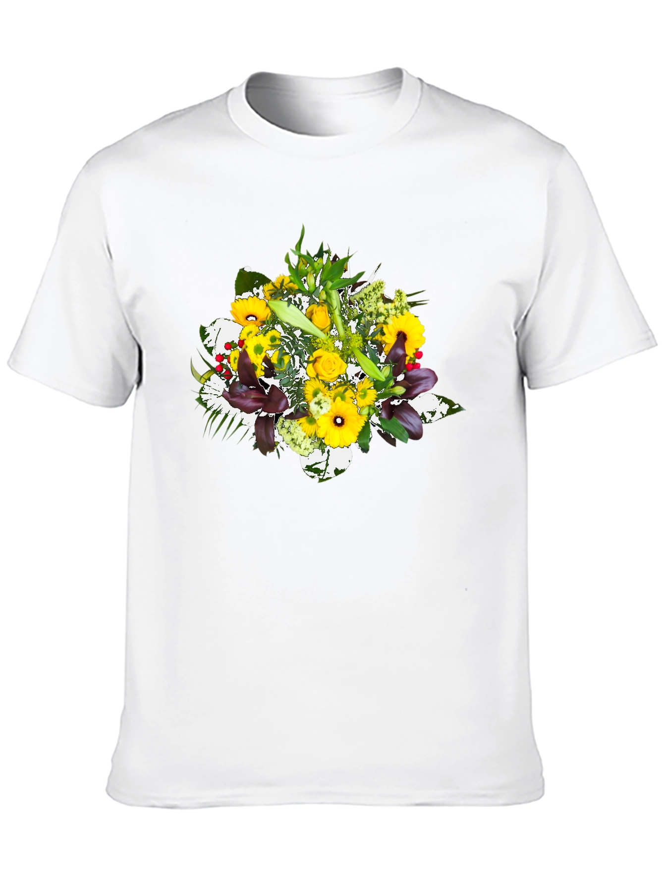 Floral Bouquet Graphic Tee - Black