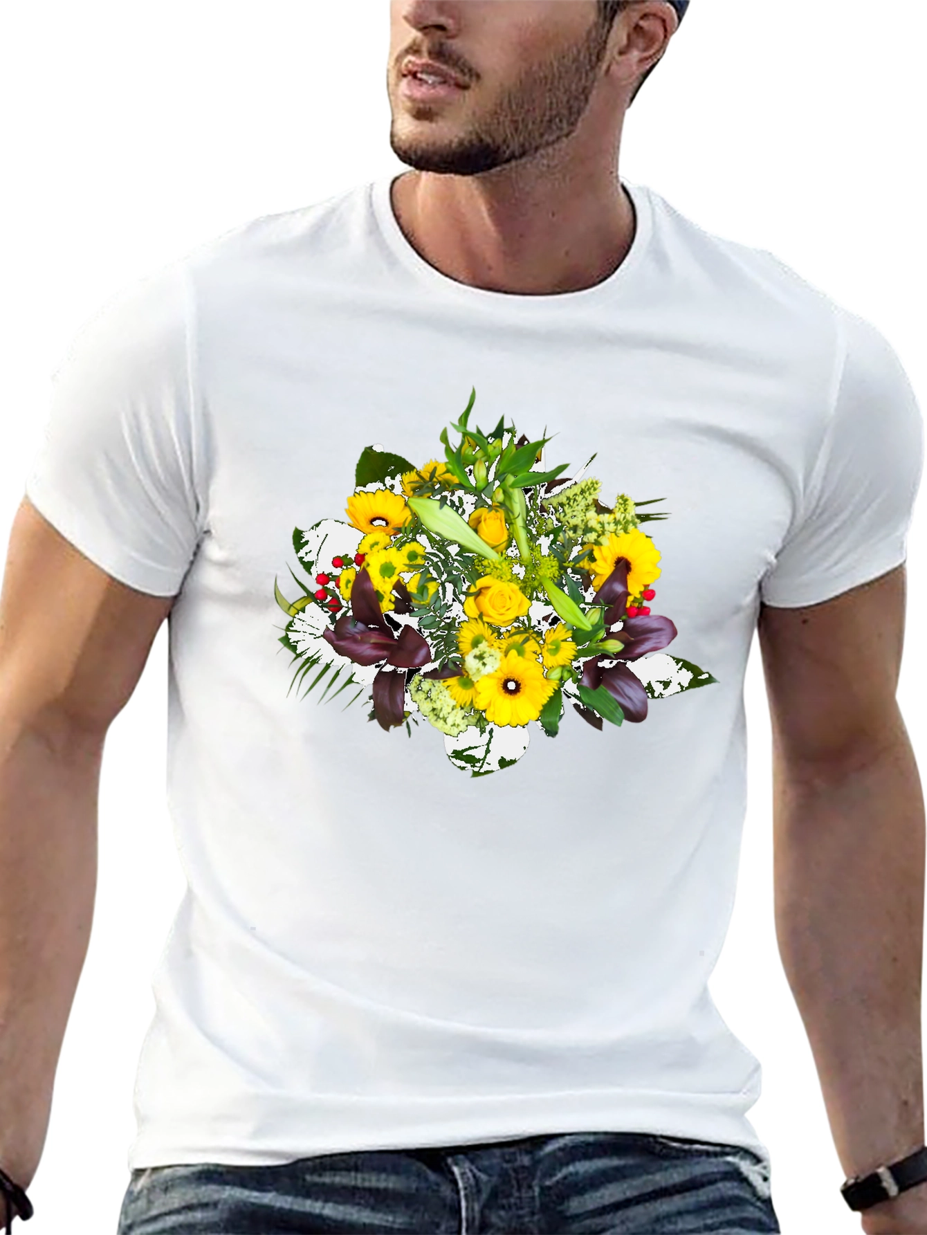 Floral Bouquet Graphic Tee - Black